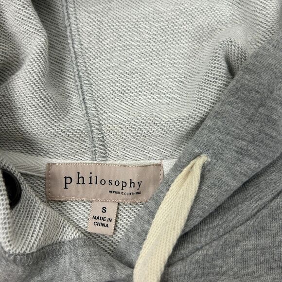 Philosophy Republic Clothing Hoodie Womens Small Gray Grommet Eyelet Pullover - Picture 3 of 12